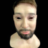 Immortal masks front view showing realistic black hair and beard on a middle-aged man