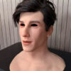 Person wearing a lifelike silicone mask – frontal view