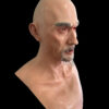 Right side view of old man mask with visible skin texture and natural aging effects