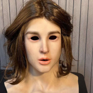 Realistic masks front view showing detailed facial features of a short-haired girl