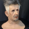 Right profile of realistic old man mask with visible age lines and neck detailing