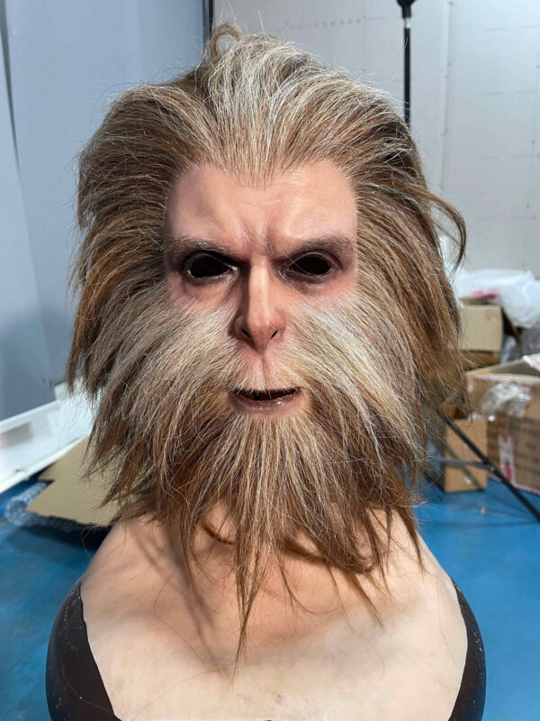 Silicone mask front view showing detailed realistic features