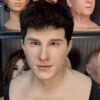 Silicone mask realistic front view showing detailed facial features