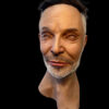 Realistic halloween masks right side profile with white beard and short hair details