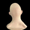 Back view of bald elderly silicon mask showing neck and edges