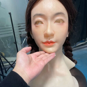 Realistic silicone masks female front view showing lifelike facial features